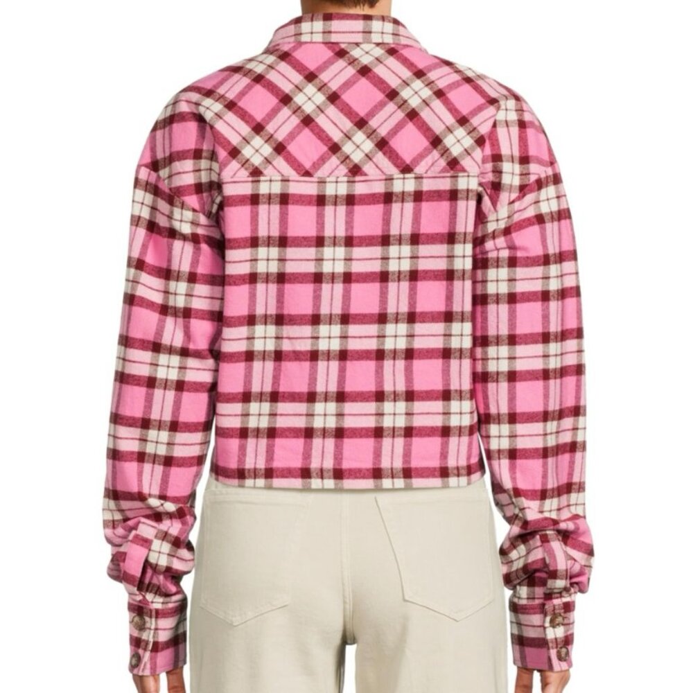 Good American Cropped Plaid Shacket (NWT) - Picture 2 of 3